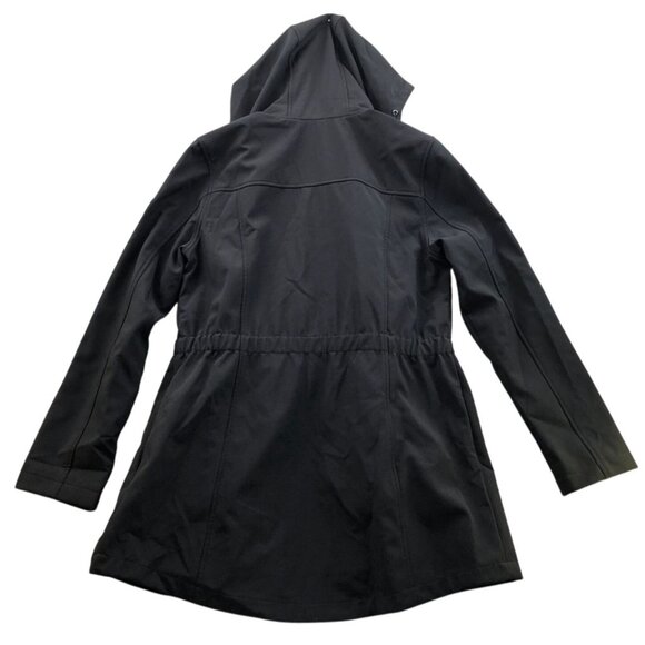 Lauren Ralph Lauren Womens Jacket Medium Quilted Bib Hooded Softshell Black - Picture 3 of 16